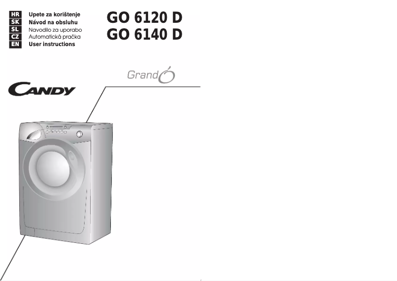 Page 1 de la notice Manuel utilisateur Candy GO 6140 D-36S