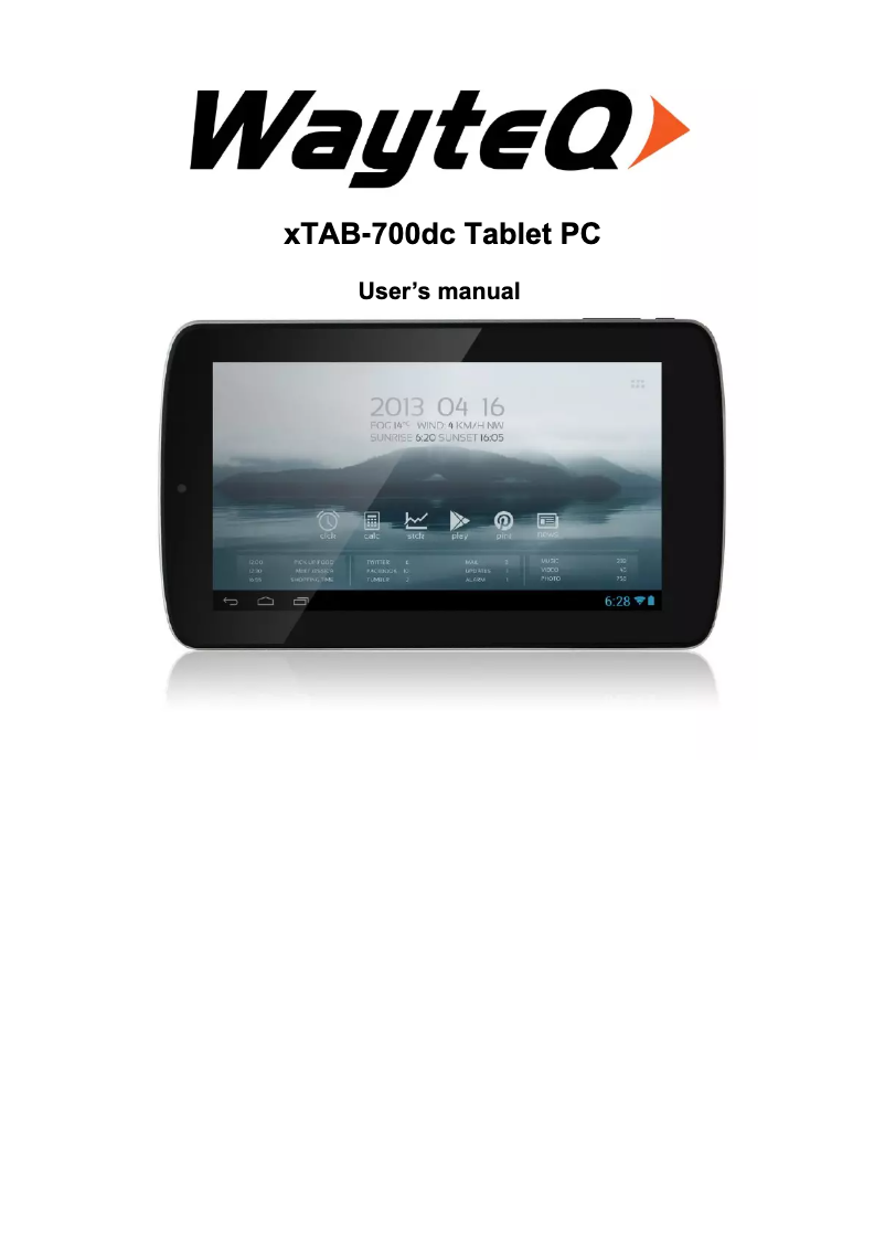 Page 1 de la notice Manuel utilisateur WayteQ XTab 700 DC