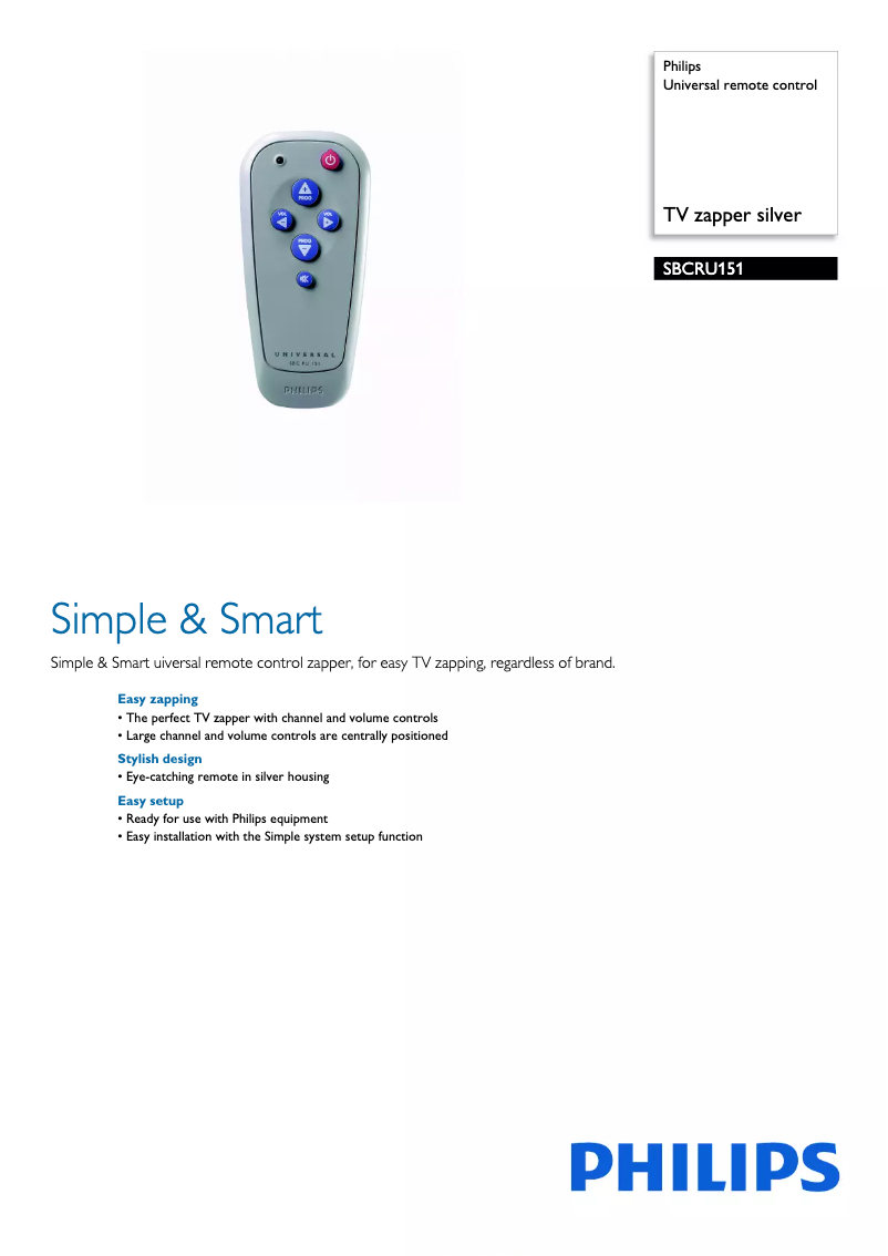 Imagen de la primera página del manual del dispositivo Universal SBC RU 151