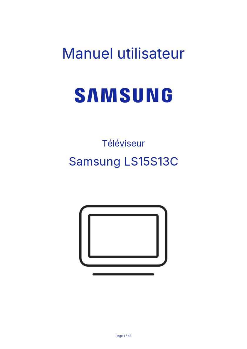 Image de la première page du manuel de l'appareil LS15S13C