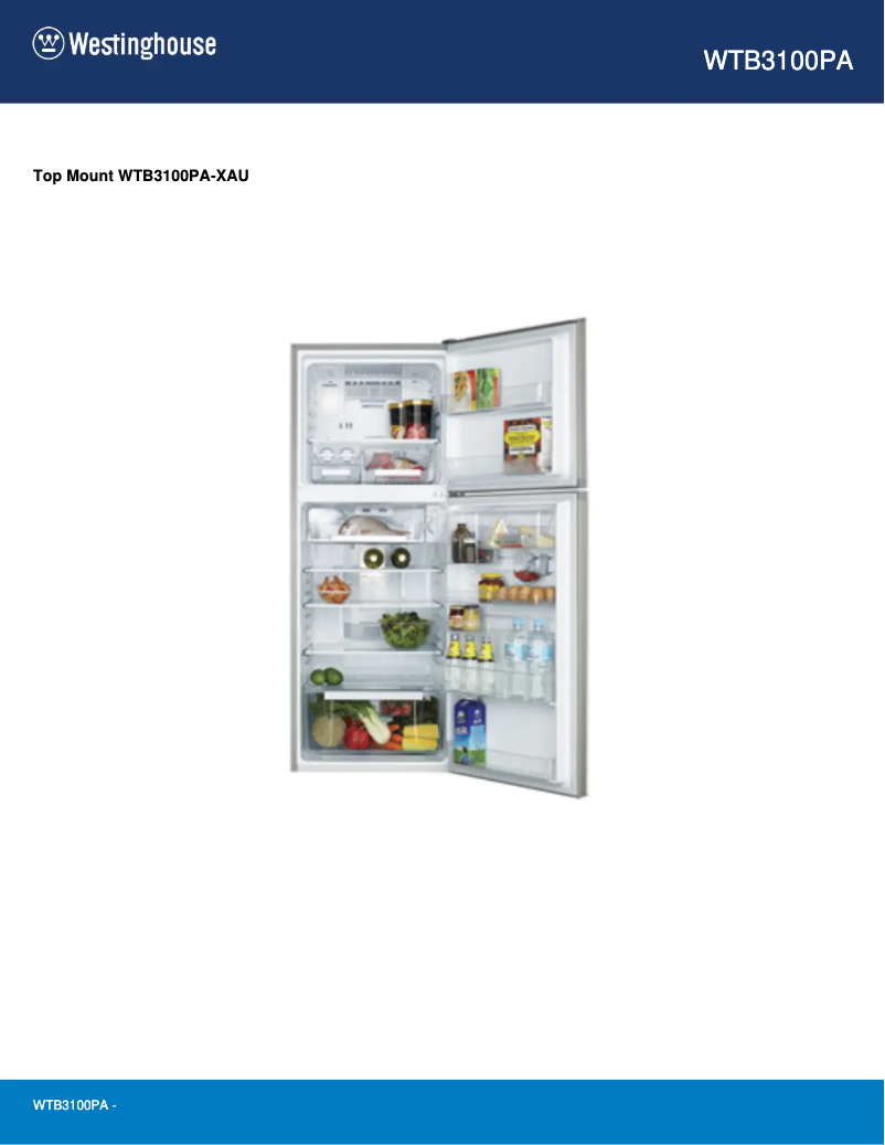 Image de la première page du manuel de l'appareil WTB3100PA