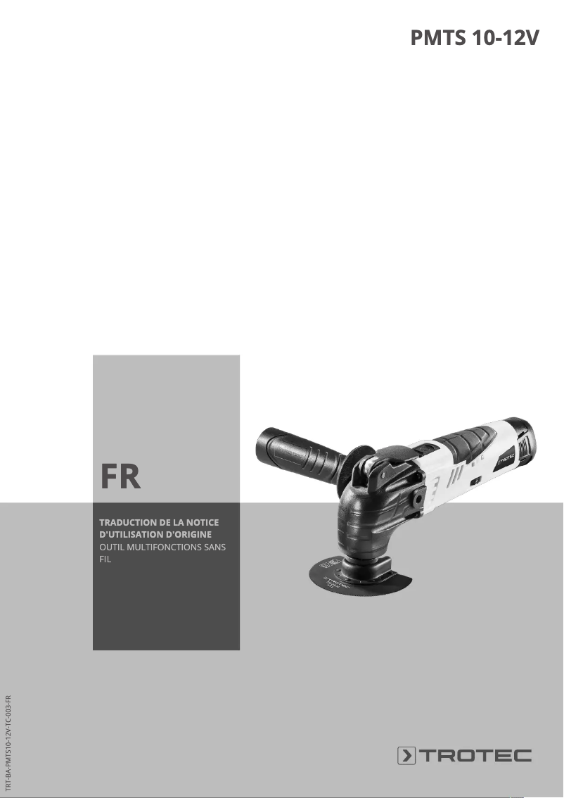 Page 1 de la notice Manuel utilisateur Trotec PMTS 10-12V