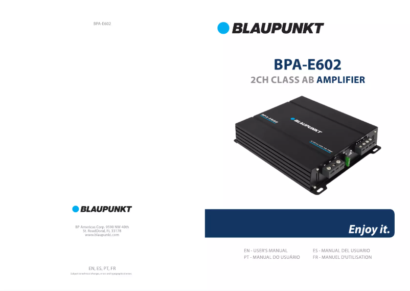 Image de la première page du manuel de l'appareil BPA-E602