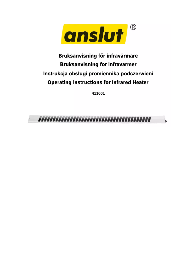 Page n°1 - Manuel utilisateur Anslut 411-001