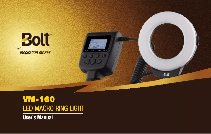 Page n°1 - Manuel utilisateur Bolt VM-160