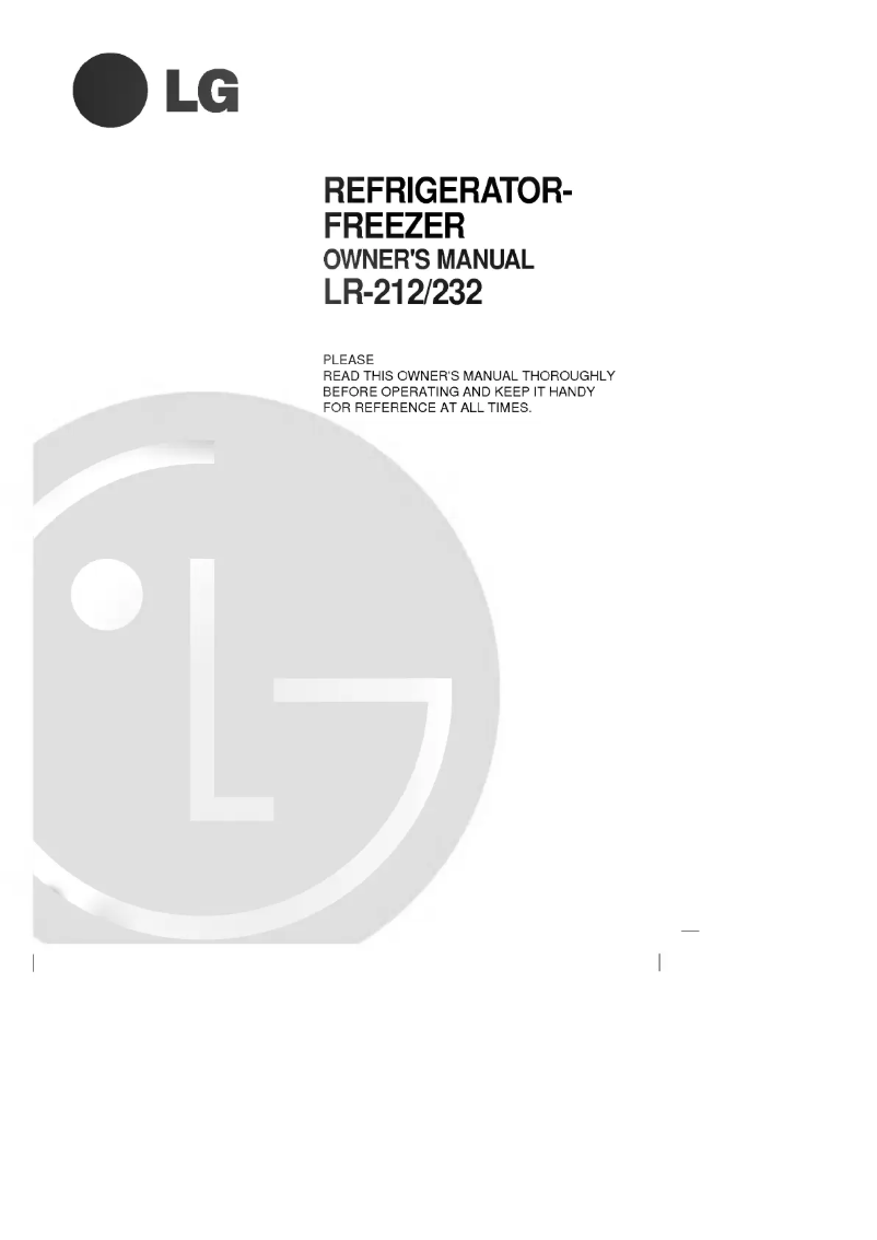 Page 1 de la notice Manuel utilisateur LG GR-232DL