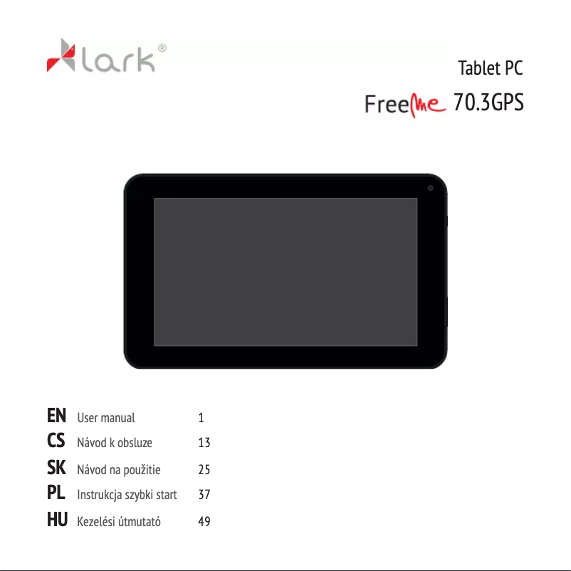 Page 1 de la notice Manuel utilisateur Lark FreeMe 70.3