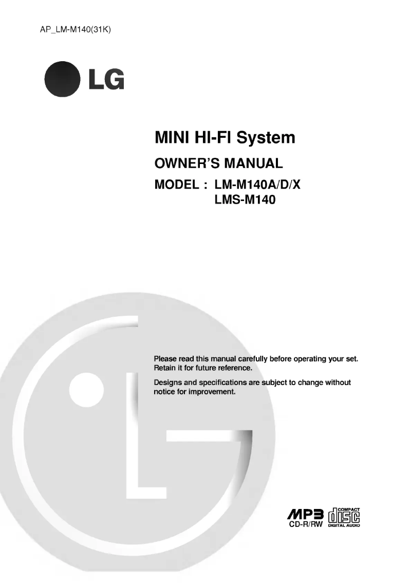 Page n°1 - Manuel utilisateur LG LM-M140