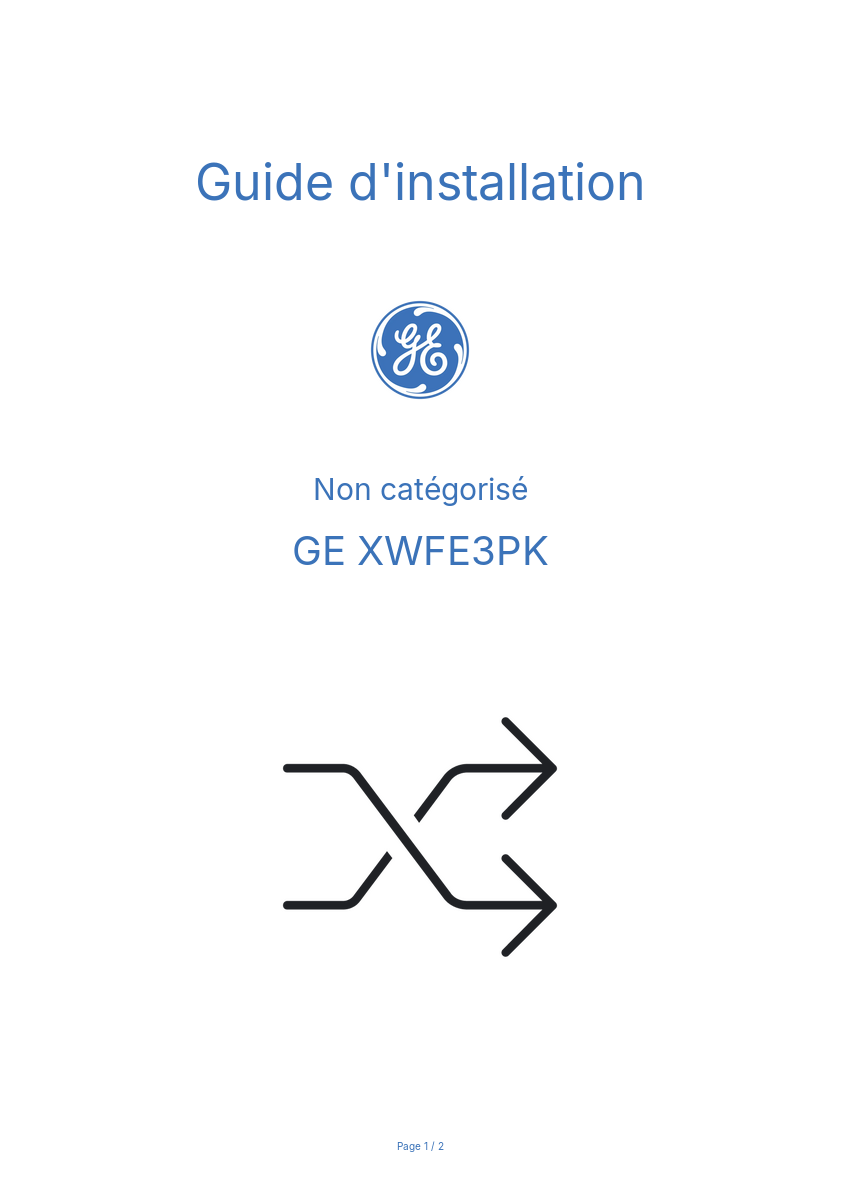 Image de la première page du manuel de l'appareil XWFE3PK