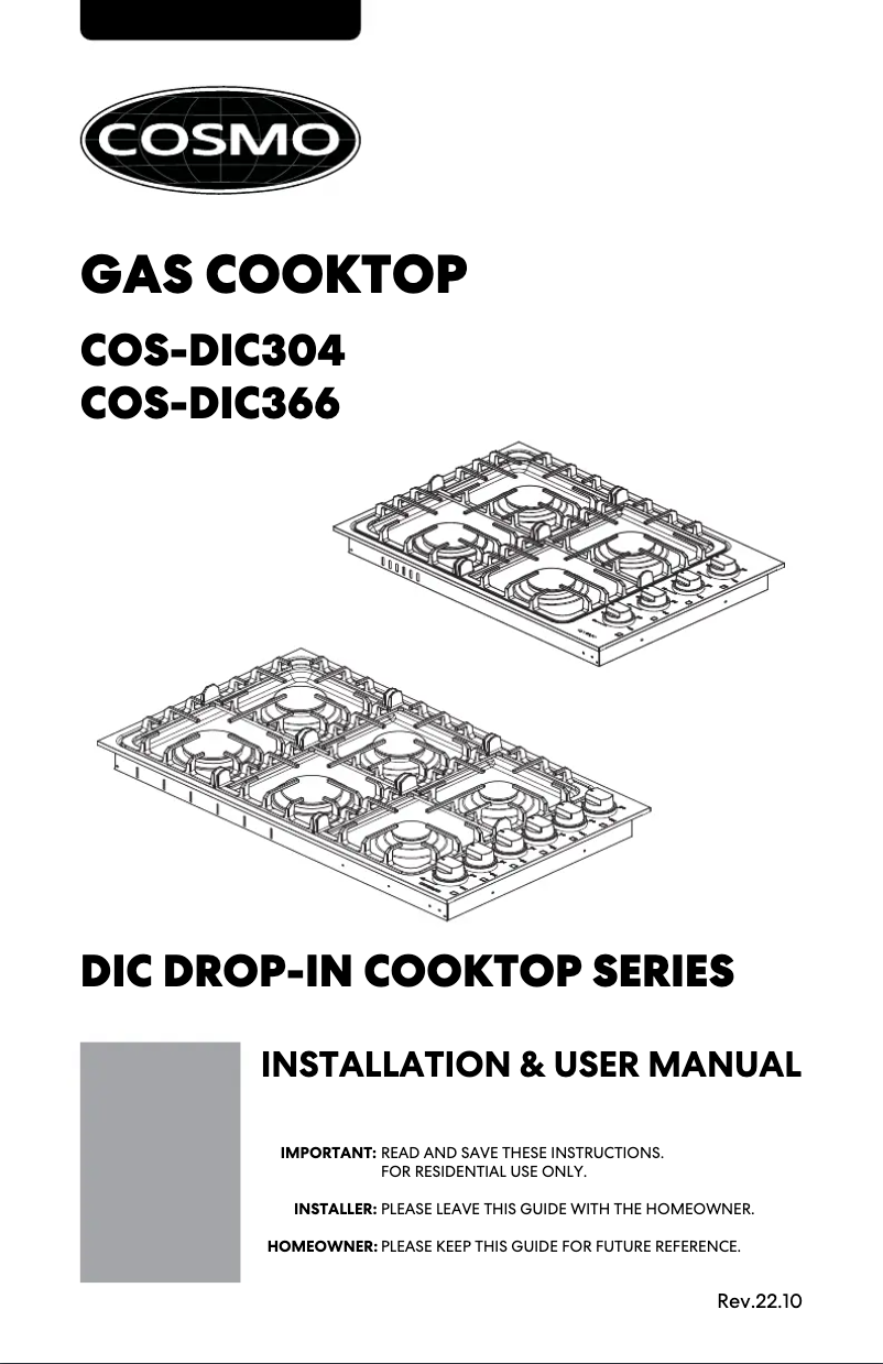 Image de la première page du manuel de l'appareil COS-DIC366