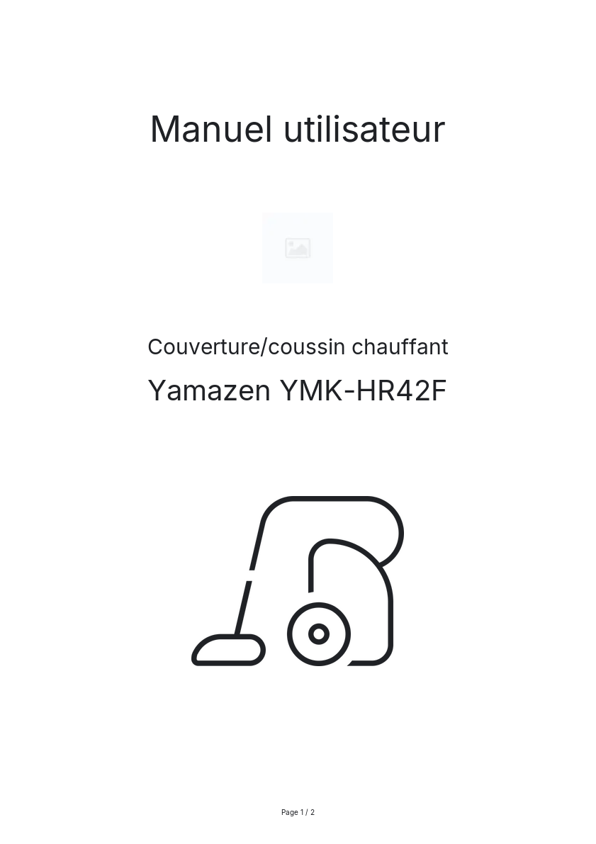 Page n°1 - Manuel utilisateur Yamazen YMK-HR42F