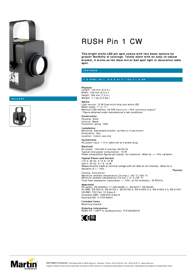 Image de la première page du manuel de l'appareil RUSH Pin 1 CW