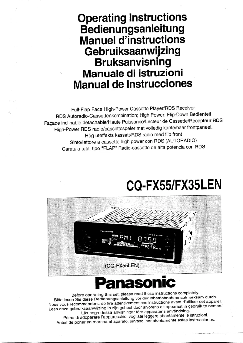 Page n°1 - Manuel utilisateur Panasonic CQ-FX35LEN