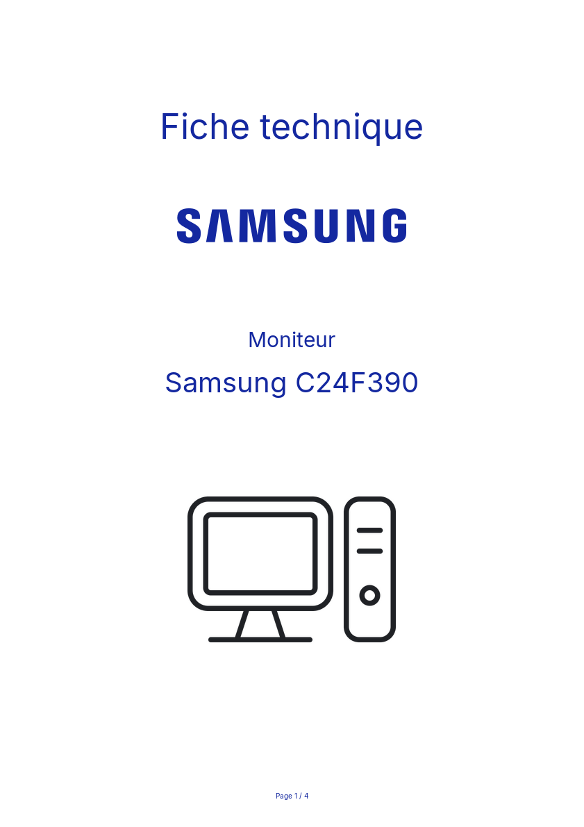 Page n°1 - Fiche technique Samsung C24F390