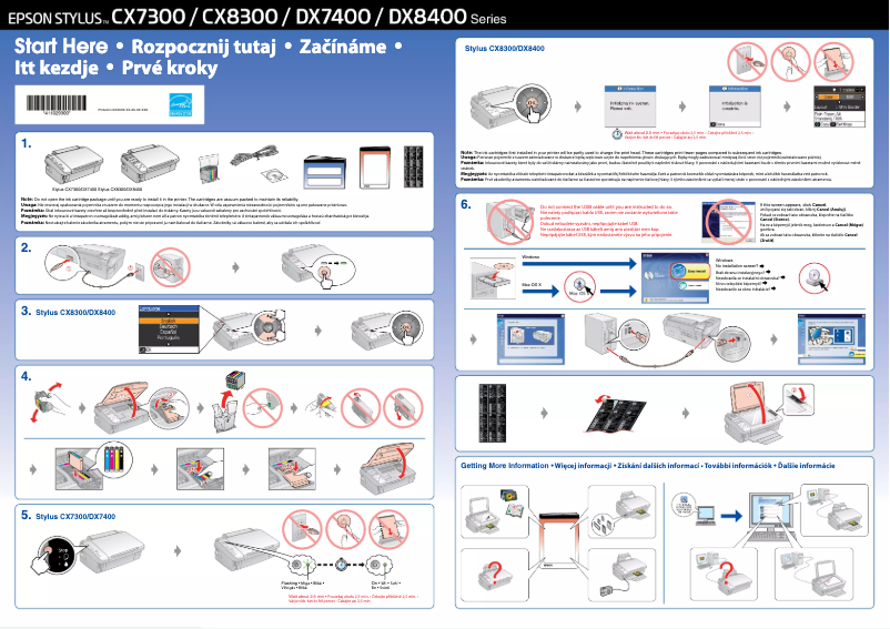 Page n°1 - Guide d'installation Epson Stylus DX7400