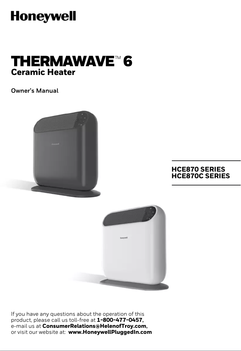 Image de la première page du manuel de l'appareil Thermawave 6 HCE870C