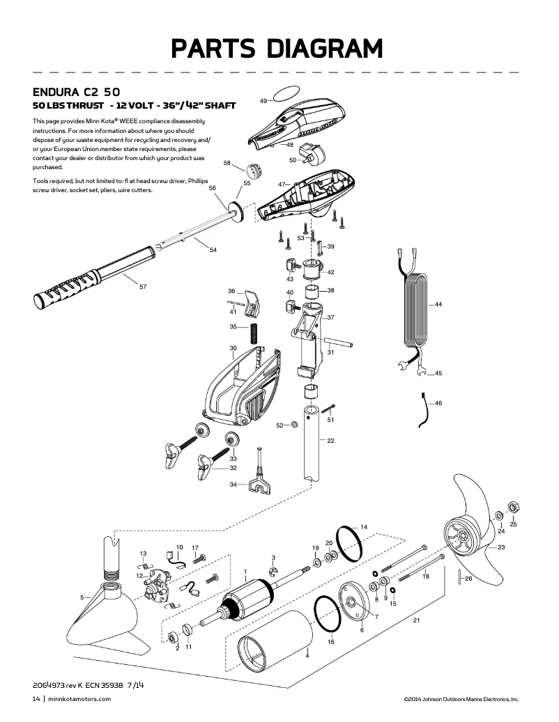 Page 1 de la notice Manuel utilisateur Minn Kota Endura 50