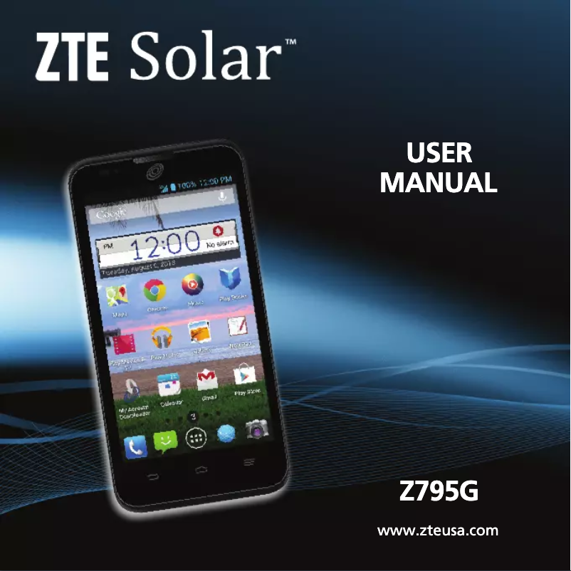 Image de la première page du manuel de l'appareil Solar Z795G
