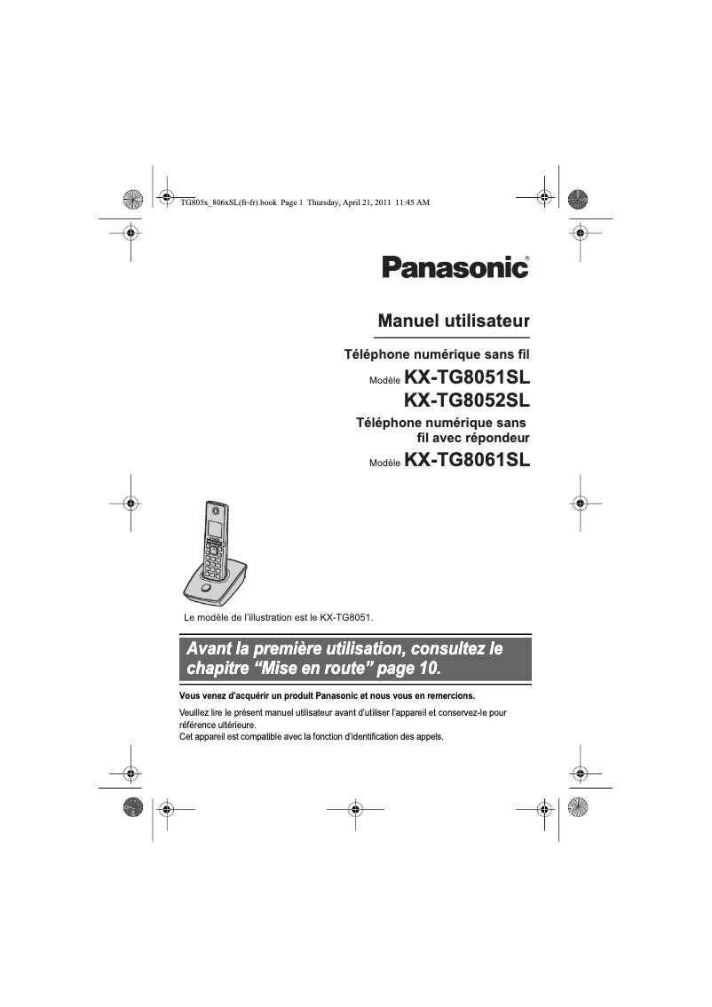 Página 1 del manual Manual de usuario Panasonic KX-TG8052SL