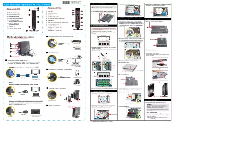 Page 1 de la notice Manuel utilisateur Shuttle XS35GS-804 V3L