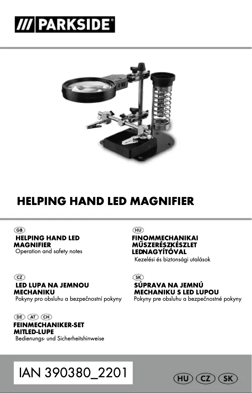 Page 1 de la notice Manuel utilisateur Parkside HG09501