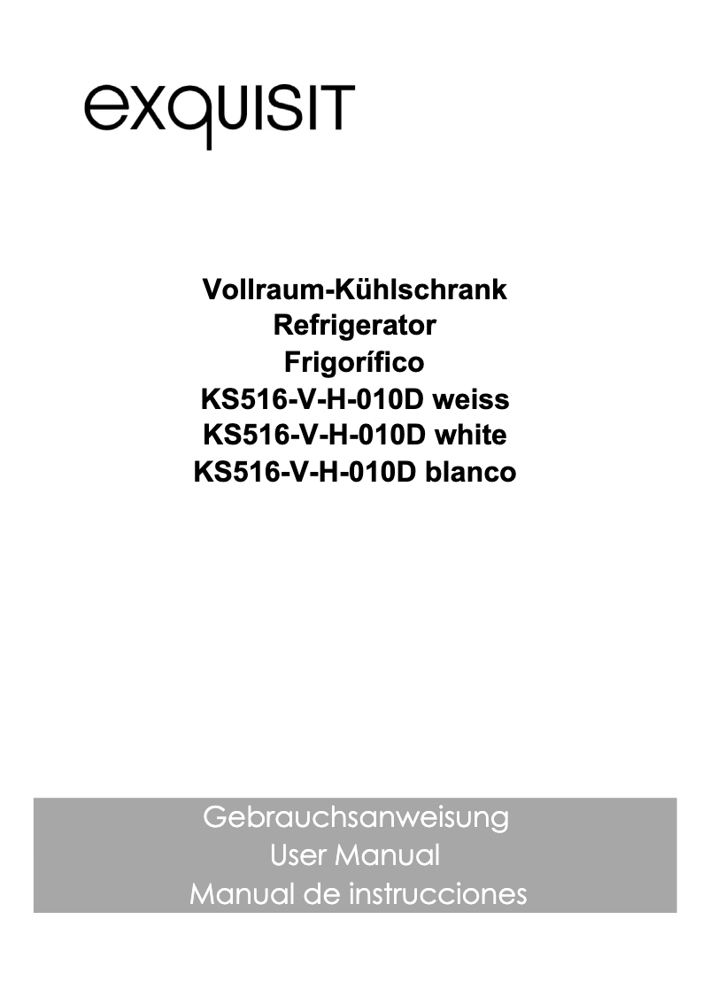 Page 1 de la notice Manuel utilisateur Exquisit KS516-V-H-010D