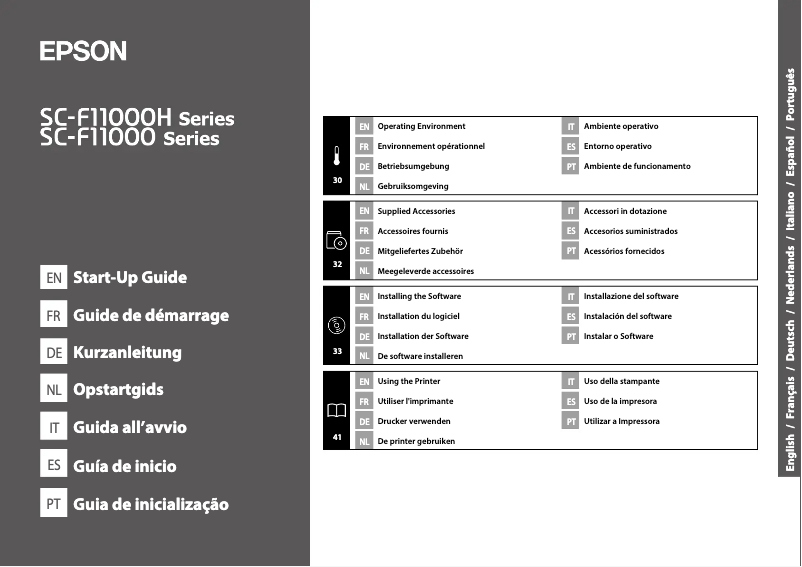 Page n°1 - Guide d'installation Epson SureColor SC-F11000