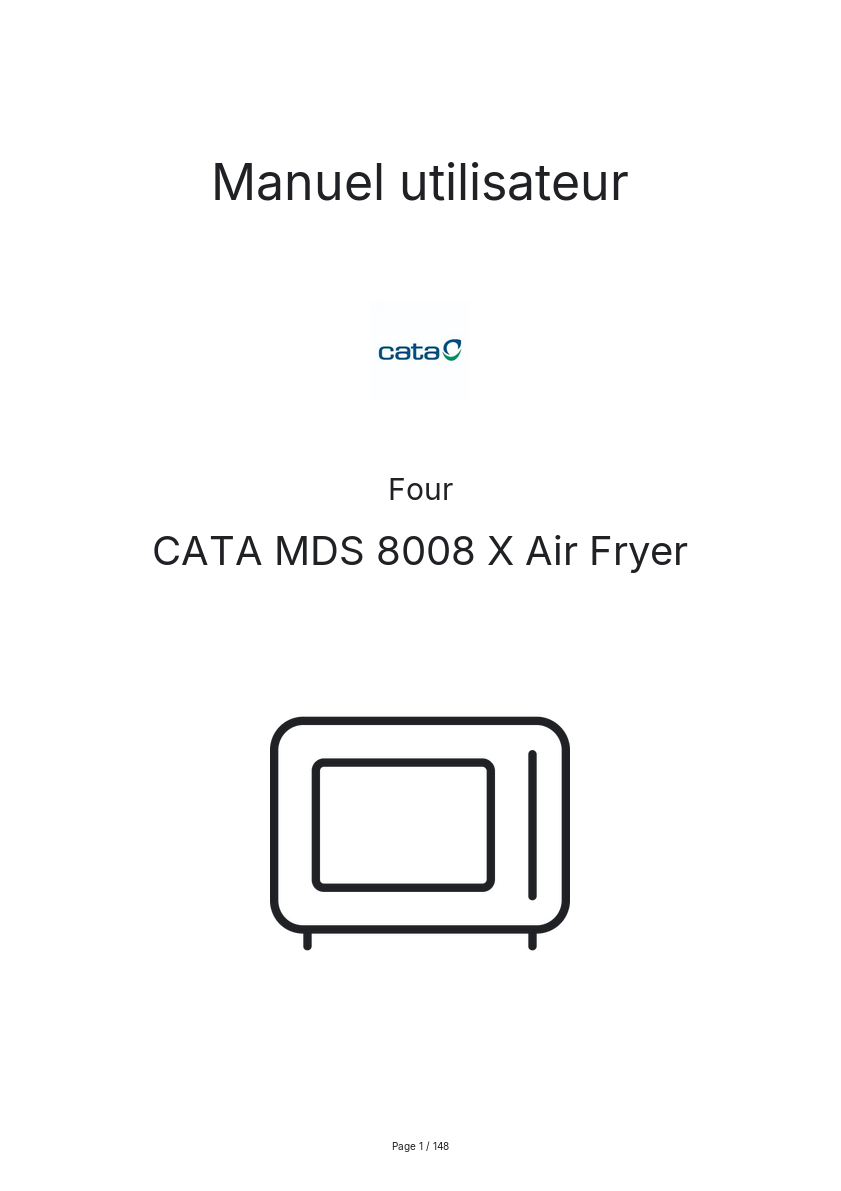 Image de la première page du manuel de l'appareil MDS 8008 X Air Fryer