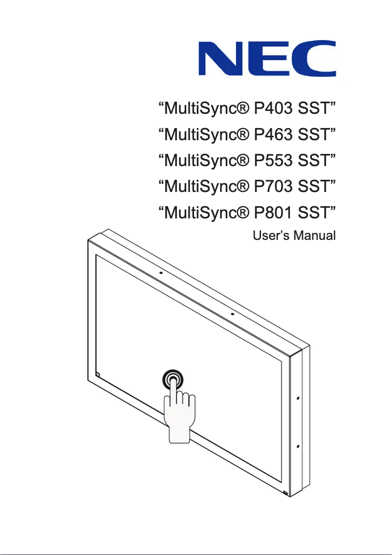Page 1 de la notice Manuel utilisateur NEC P403 SST