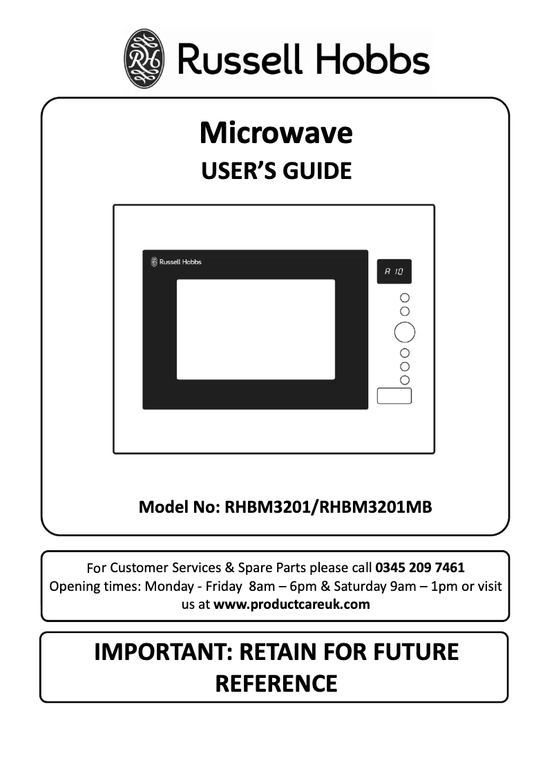 Image de la première page du manuel de l'appareil RHBM3201MB