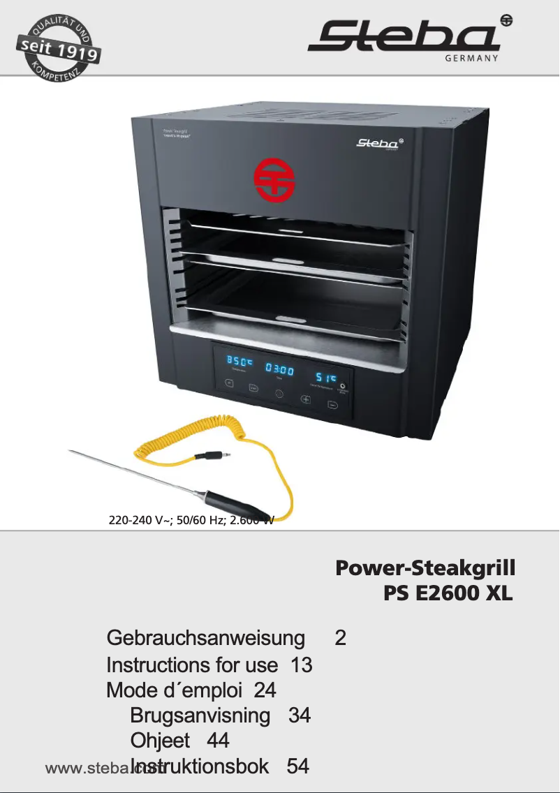 Image de la première page du manuel de l'appareil PS E2600 XL