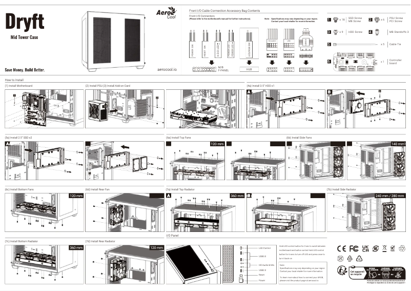 Page 1 de la notice Manuel utilisateur AeroCool Dryft