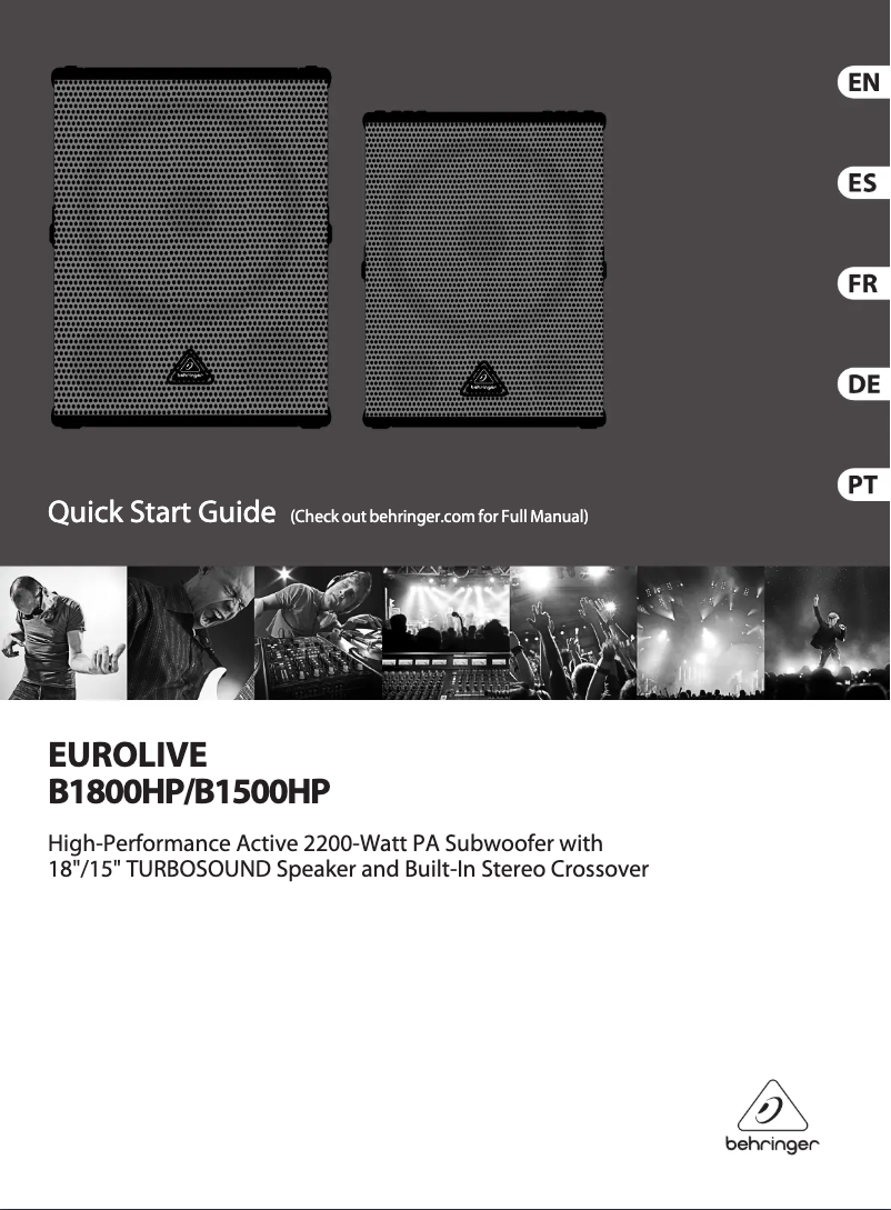 Page 1 de la notice Mode d'emploi Behringer Eurolive B1800HP