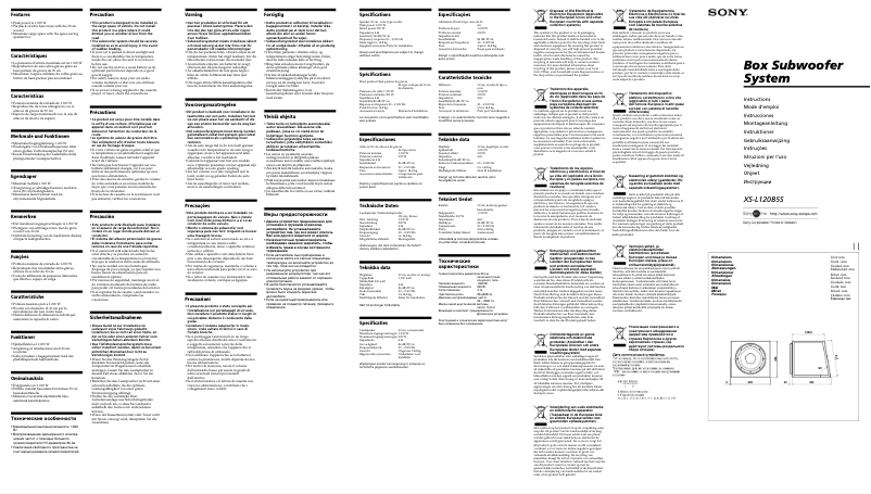 Image de la première page du manuel de l'appareil XS-L120B5S