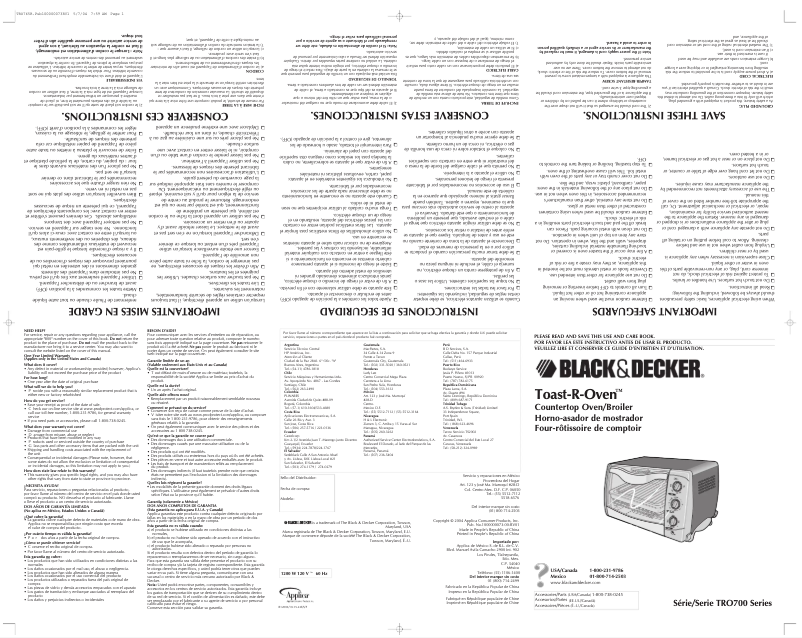 Page n°1 - Manuel utilisateur Black & Decker TRO760