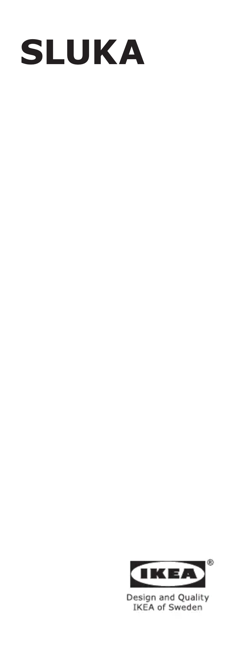 Page 1 de la notice Manuel utilisateur Ikea SLUKA 401.498.48