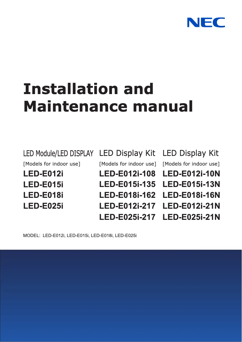 Image de la première page du manuel de l'appareil LED-E012I