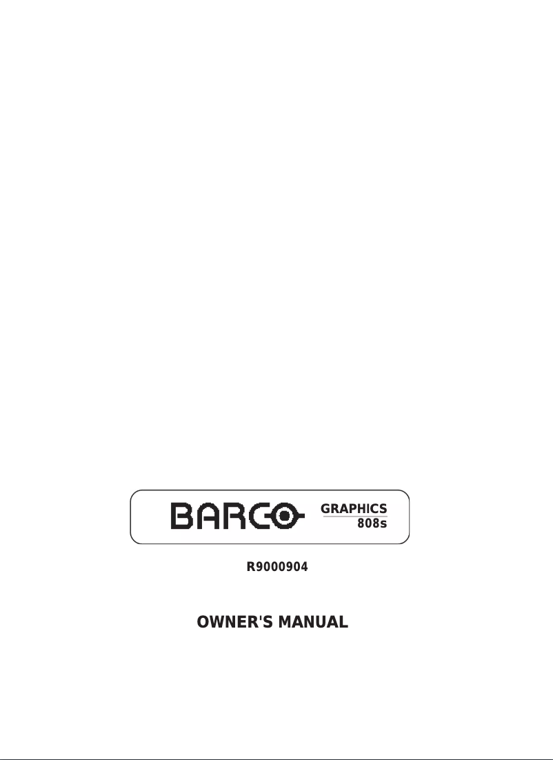 Page n°1 - Manuel utilisateur Barco Graphics 808s