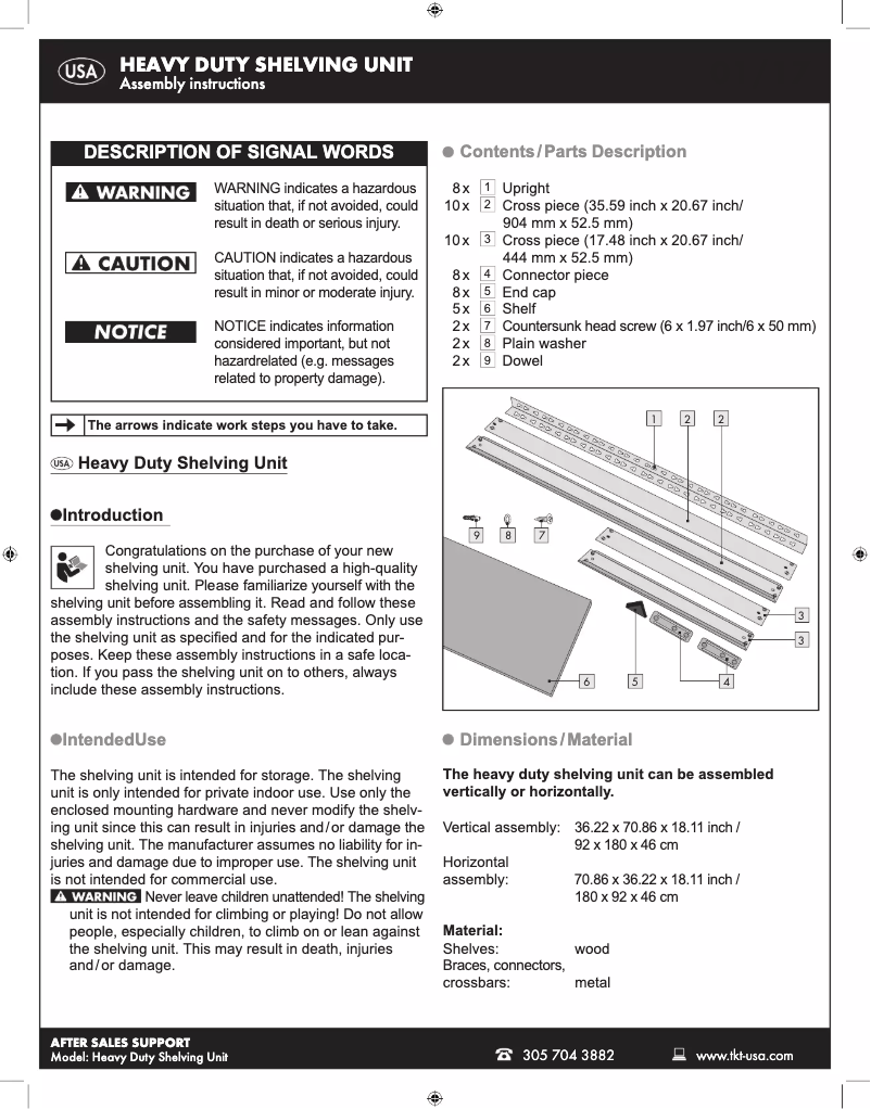 Page 1 de la notice Manuel utilisateur Workzone Heavy Duty Chipboard Shelving