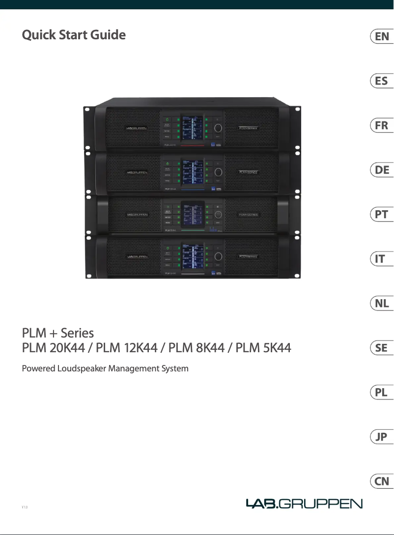Page 1 de la notice Manuel utilisateur Lab Gruppen PLM 8K44 SP
