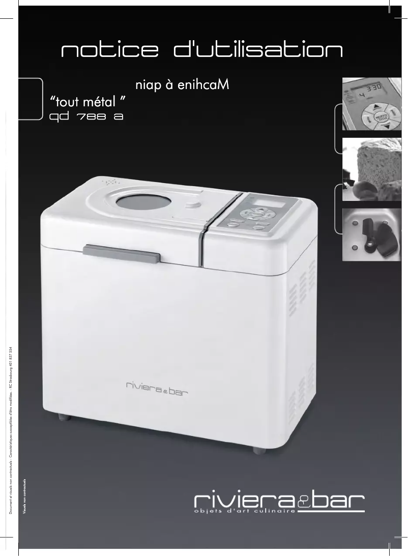 Page 1 de la notice Manuel utilisateur Riviera & Bar QD 788 A