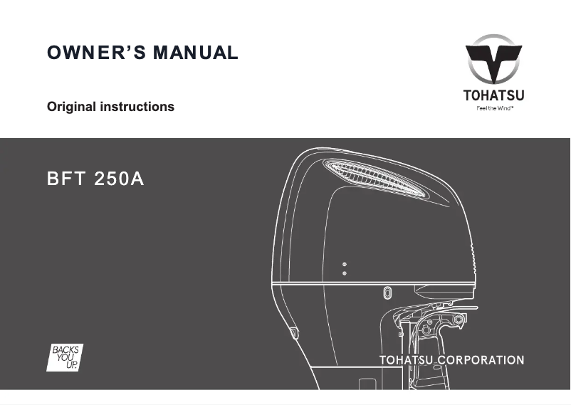 Page 1 de la notice Manuel utilisateur Tohatsu BFT250A