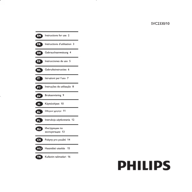 Page n°1 - Manuel utilisateur Philips SVC2330