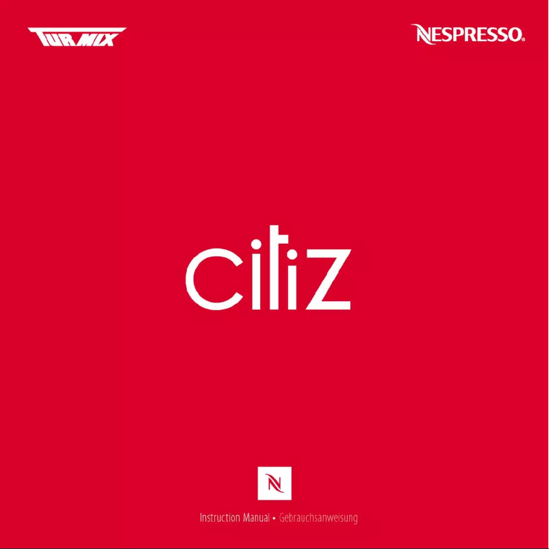 Page 1 de la notice Manuel utilisateur Turmix Nespresso Citiz