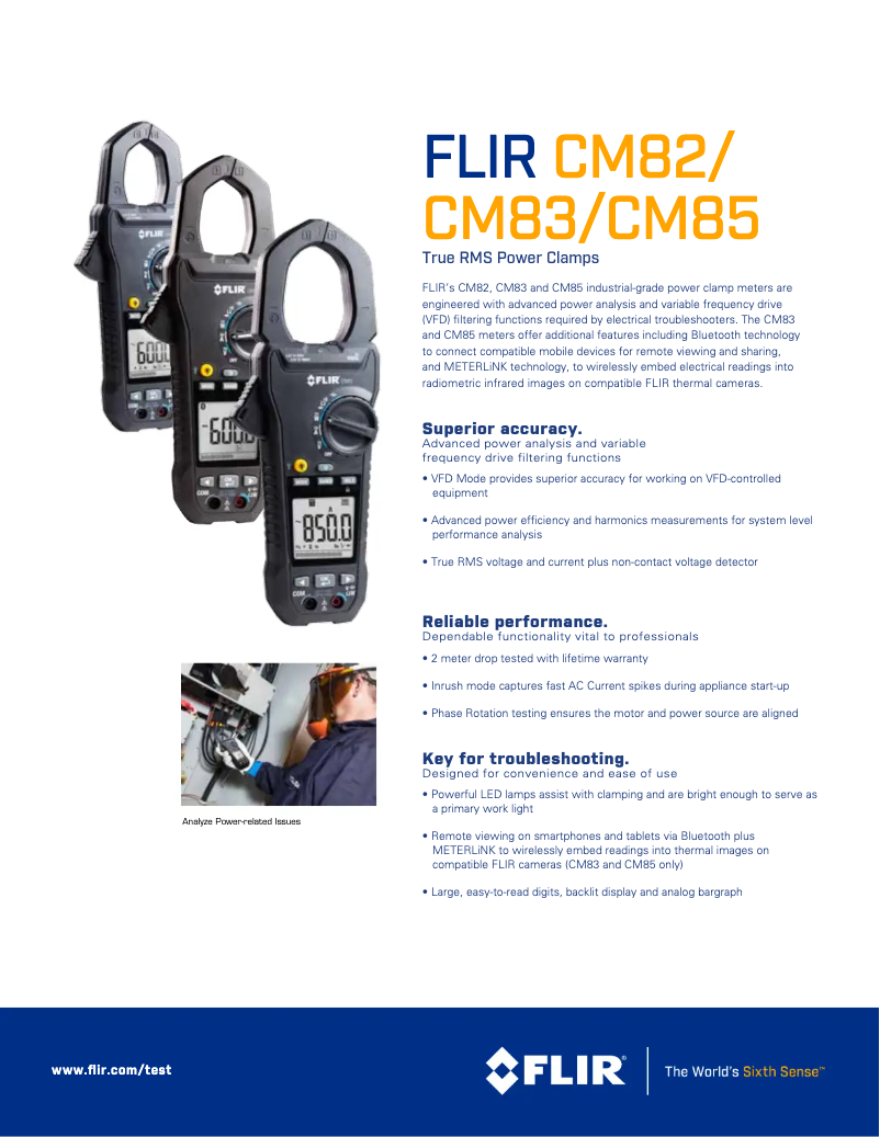 Page 1 de la notice Fiche technique FLIR CM83