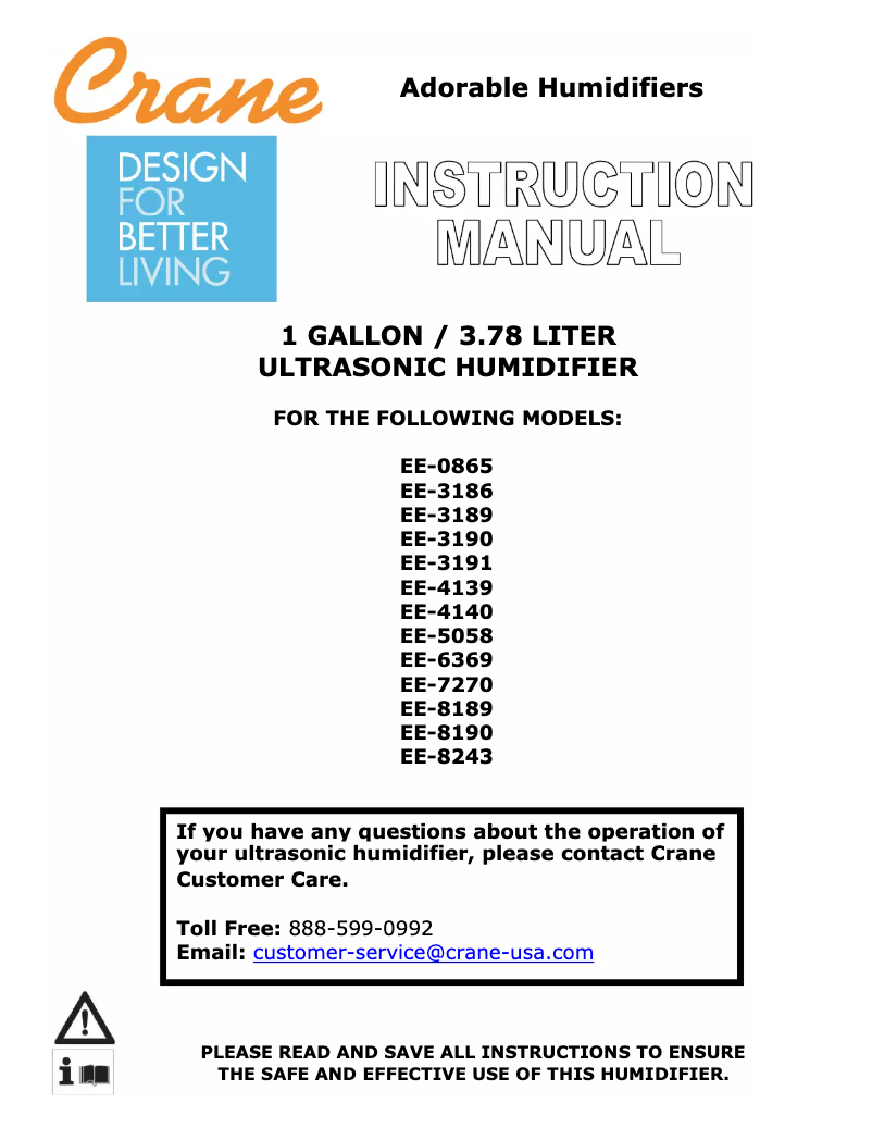Page n°1 - Manuel utilisateur Crane EE-6369
