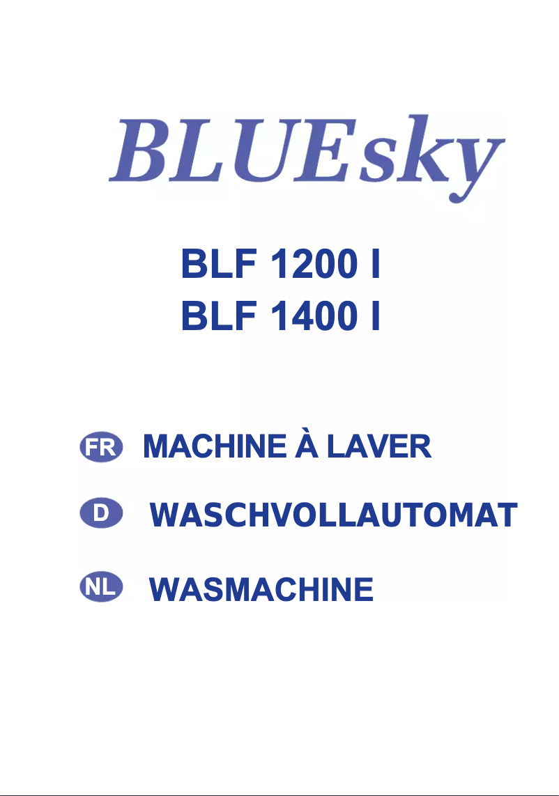 Page 1 de la notice Manuel utilisateur Bluesky BLF 1400 I