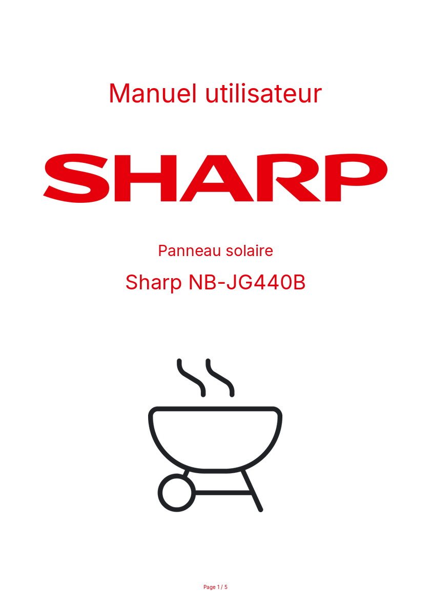 Image de la première page du manuel de l'appareil NB-JG440B