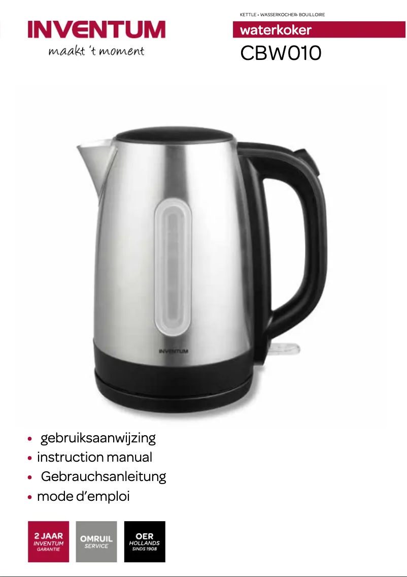 Page 1 of the manual User Manual Inventum CBW010