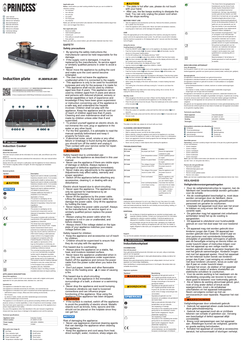 Página 1 del manual Manual de usuario Princess 303011